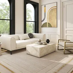 ASTERLANE White & Gold Solid Carpet-picture-2