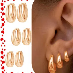 VAMA Set Of 3 14K Rose Gold-Plated Circular Studs image 2