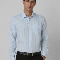 Van Heusen Men Spread Collar Tartan Checked Cotton Slim Fit Formal Shirt-picture-19