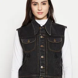 Antimony Women Washed Denim Jacket with Patchwork-picture-26
