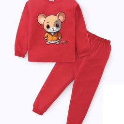 BLUSHES Kids Printed Pure Cotton Round Neck Night Suit-picture-44
