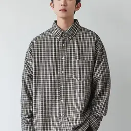 StyleCast Men Relaxed Oversized Fit Button-Down Collar Micro Checked Casual Shirt-image-31