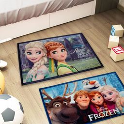 Athom Living 2-Pcs Blue & Brown Disney Forzen Printed Anti-Skid Doormat-picture-47