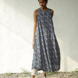 Canoopi Printed Round Neck Pure Cotton Tunic With Trousers-image-0