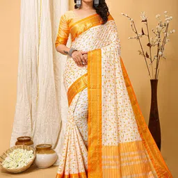 DIVASTRI Ethnic Motifs Zari Banarasi Saree-10