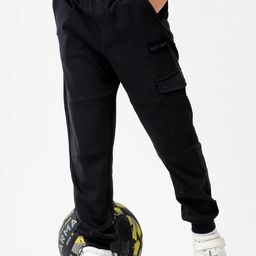 Dotokids Black Regular Fit Cool Cargo Joggers-image-12