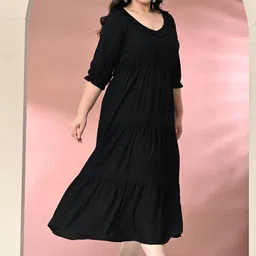 PrettyPlus by Desinoor.com Plus Size Fit and Flare Midi Dress image 3