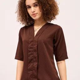 Mayra Women Self Design Shirt Style Top-image-15