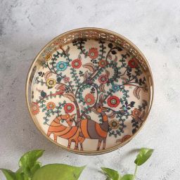 amaya decors Peacock Pichwai Tray Single-picture-40