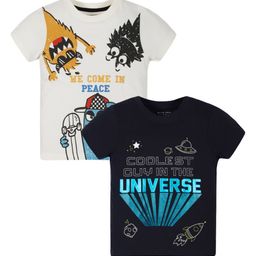 PLUM TREE Boys Typography 2 Printed Applique T-shirt-45