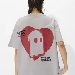 The Souled Store Women Graphic Printed Round Neck Cotton Oversized T-shirt-image-39