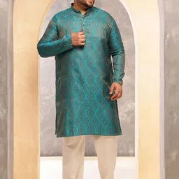 SOJANYA PLUS Men Ethnic Motifs Woven Design Kurta with Pyjama-picture-58