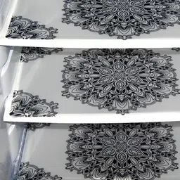 Aura 3-Pcs White & Black Printed Water Proof Fridge Mats-image-71