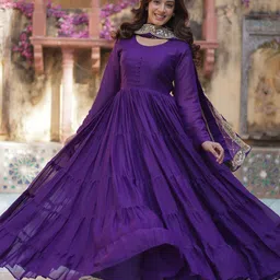 Wedani Women Embroidered & Sequin Fit & Flare Ethnic Dresses-picture-42