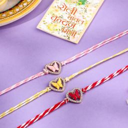Sangria Kids Set Of 3 Butterfly Thread & Beaded Rakhi With Roli Chawal Chandan & Mishri-6