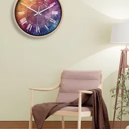 OLIVE TREE Cream-Coloured & Blue Printed Traditional Wall Clock-8