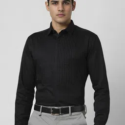 van heusen V Dot Men Slim Fit Spread Collar Textured Cotton Formal Shirt-picture-13