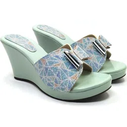 TODRIA Printed Wedge Sandals with Bows-picture-10