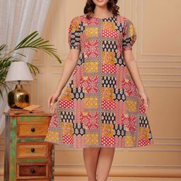 TFP Floral Print Fit & Flare Midi Dress-image-42