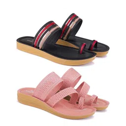 BERSACHE Set Of 2 Women Soft Classic Ultra Soft Technology One Toe Flats-picture-40