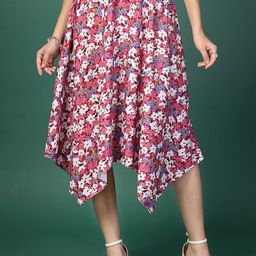 Oomph! Printed A-Line Midi Skirt-image-42