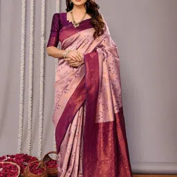 RASVRITI Woven Design Zari Art Silk Banarasi Saree-image-54