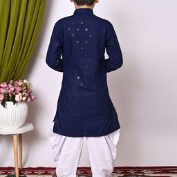 Cae Boys Ethnic Motifs Embroidered Regular Thread Work Kurta with Patiala image 3