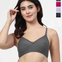 LILY Pack Of 4 Non Padded Non-Wired Full Coverage Bra-16