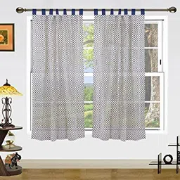 Dekor World Multicoloured Set of 2 Geometric Window Curtain-25