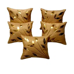 India Furnish Gold Floral Silk Square Cushion Cover-picture-12