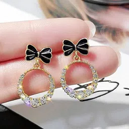 ONUYX Gold-Plated Cubic Zirconia Studded Earrings-12