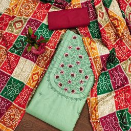 LeeliPeeri Designer Floral Embroidered Unstitched Dress Material-picture-7