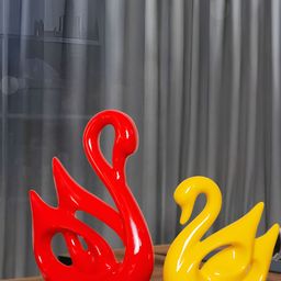 Aura Yellow & Red 2 Pieces Swan Figurine Showpieces-image-86