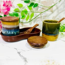 Altaica Brown Printed Wood Home Gift Sets-image-5