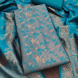 SAINOOR Floral Woven Design Unstitched Dress Material-image-61