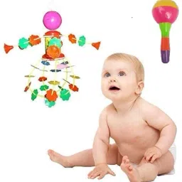 Jhoomer Musical Merry Go Round Toy with Rattles for Little Babies 4 Cute Toys Rattle-18