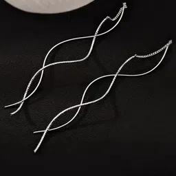 Anouk Silver-Plated Contemporary Shaped Korean Drop Earrings-image-72