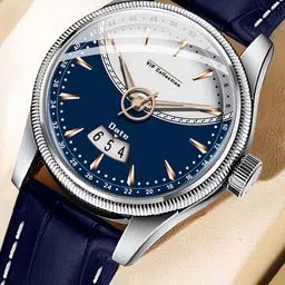 DOUBLERUN Men Dial & Leather Straps Analogue Multi Function Watch H05N9023-3