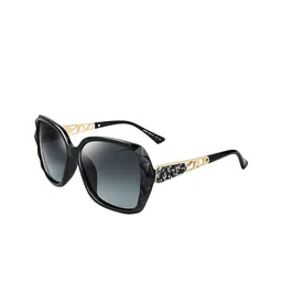Fashion U Turn Unisex Round Sunglasses with UV Protected Lens AK_Lion Black-44