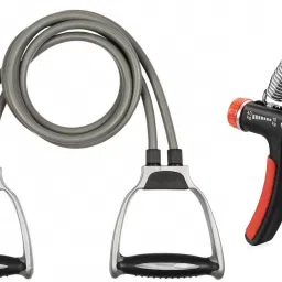 Combo Double Toning Tube Exerciser with Hand gripper Home Gym Kit Fitness Accessory Kit Kit-image-55