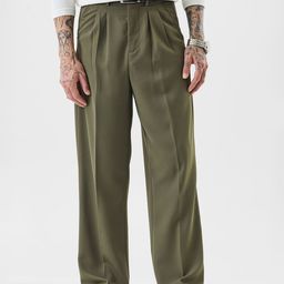 Snitch Men Snitch Olive Mid-Rise Relaxed Fit Trouser-image-14