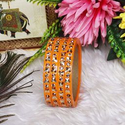 TAJ BRIDAL STORE 4-Pcs Kundan Studded Bangles-image-17