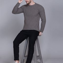 Rare Times Men Geometric Self Design Pullover-image-101