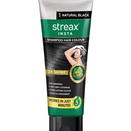Streax Insta Shampoo Hair Colour 200ml - Natural Black 1-35