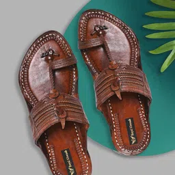 ROYAL KHWAAB Men Ethnic Leather Comfort Sandals-picture-18