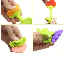 Kritiu Set Of 3 Textured Fruit Shape Baby Teethers image 2