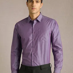 Louis Philippe Men Solid Spread Collar Pure Cotton Formal Shirt-picture-5