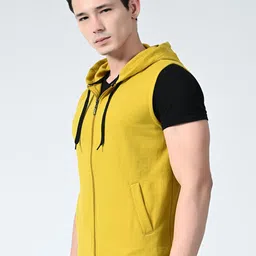BAESD Men Fleece Lightweight Open Front Jacket with Patchwork image 4