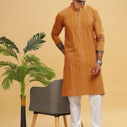 Anouk Men Ethnic Motifs Printed Flared Sleeves Thread Work Kurta-35