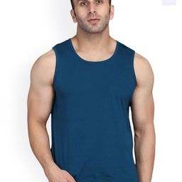 SLOWLORIS Pack Of 2 Printed Round Neck Cotton Gym Vests-picture-23